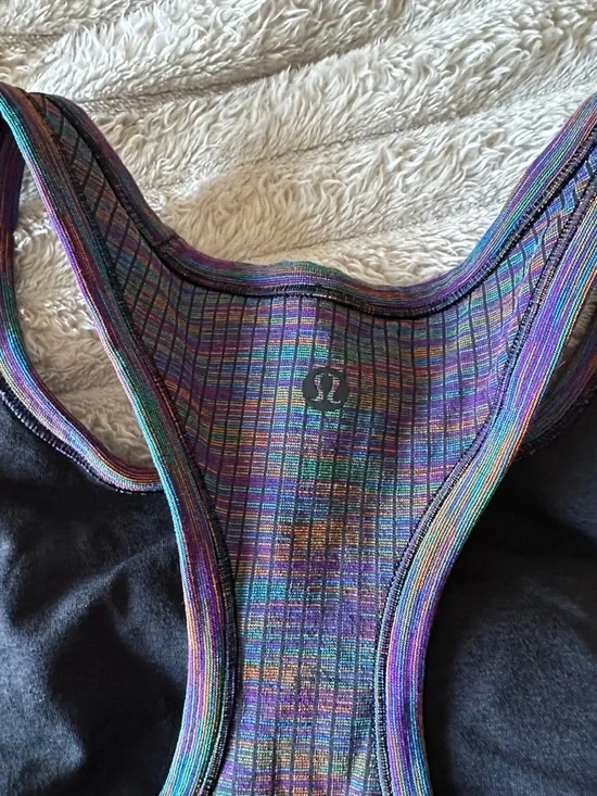 Multicolor Ribbed Racerback Crop Tank - Picture 3 of 4